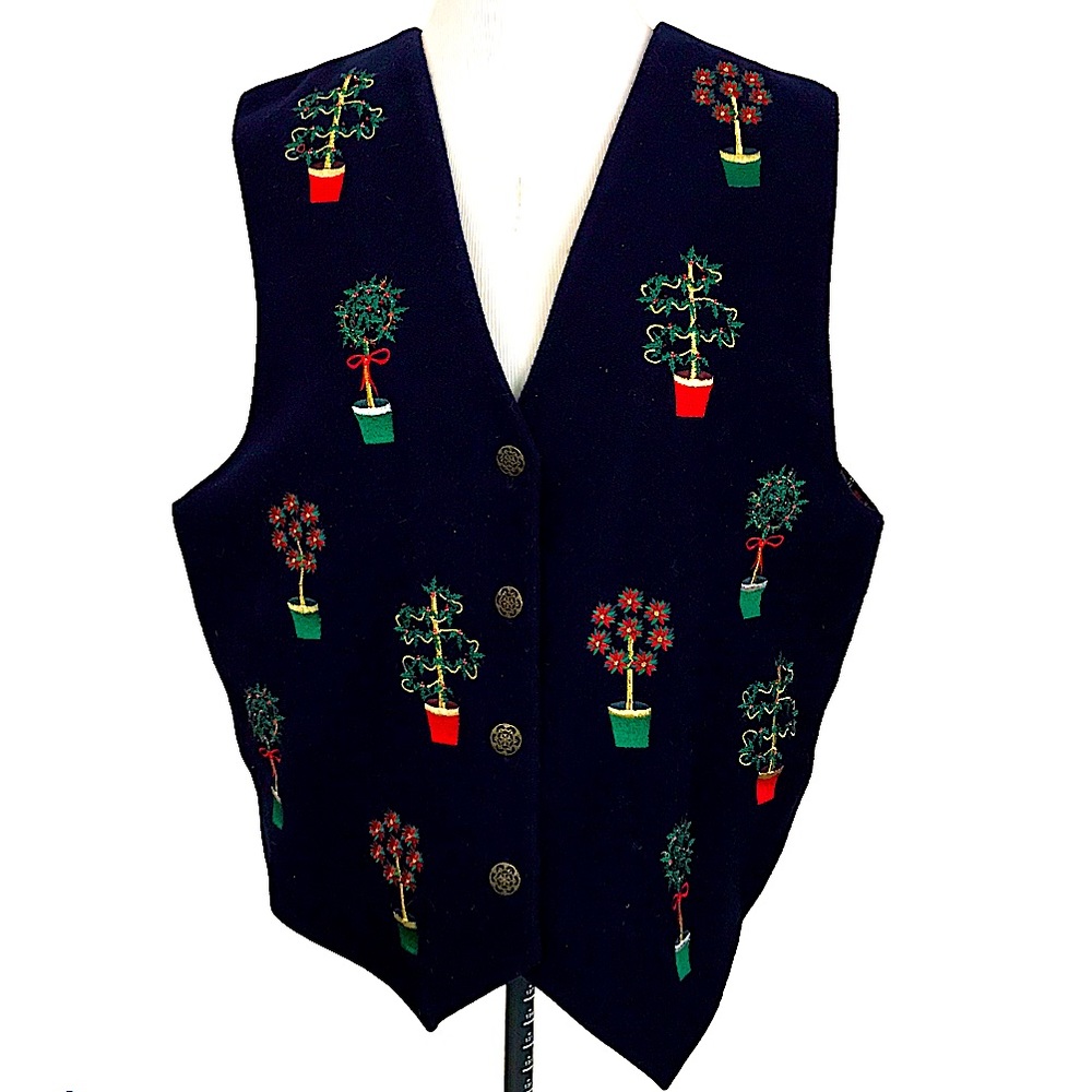 Vintage Christmas Embroidered Vest